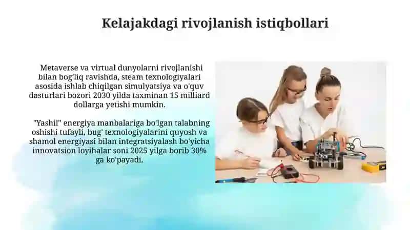 Steam texnalogiyasi asosiyda amaliy topshiriq 3