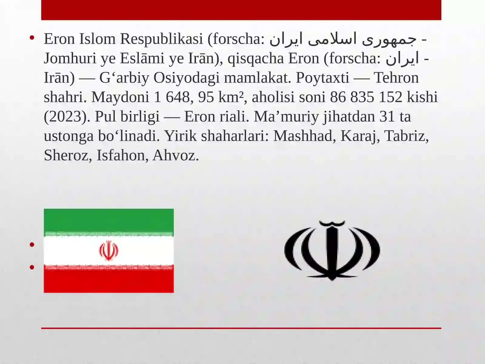 BOJXONA ISHI FANIDAN tayorlagan ERON(ISLOM RESPUBLIKASI) 3