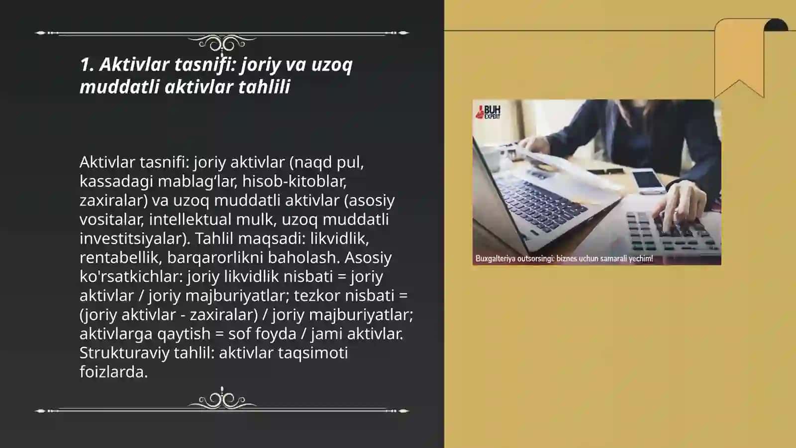 Korxonaning aktivlari va passivlari tahlili 3