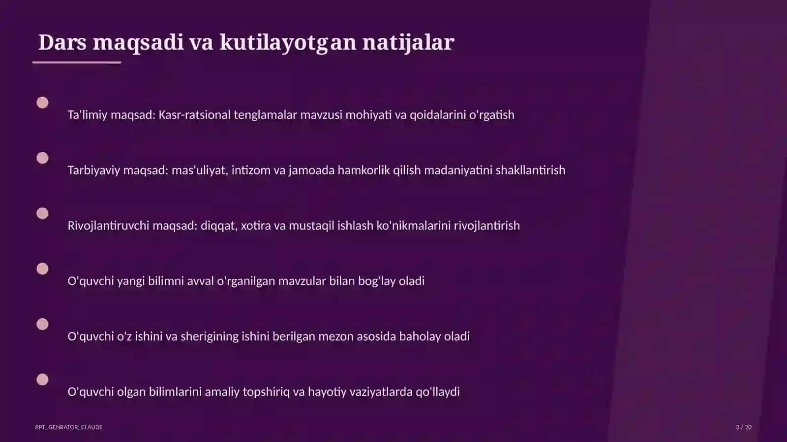 Kasr-ratsional tenglamalar (8-sinf) 3