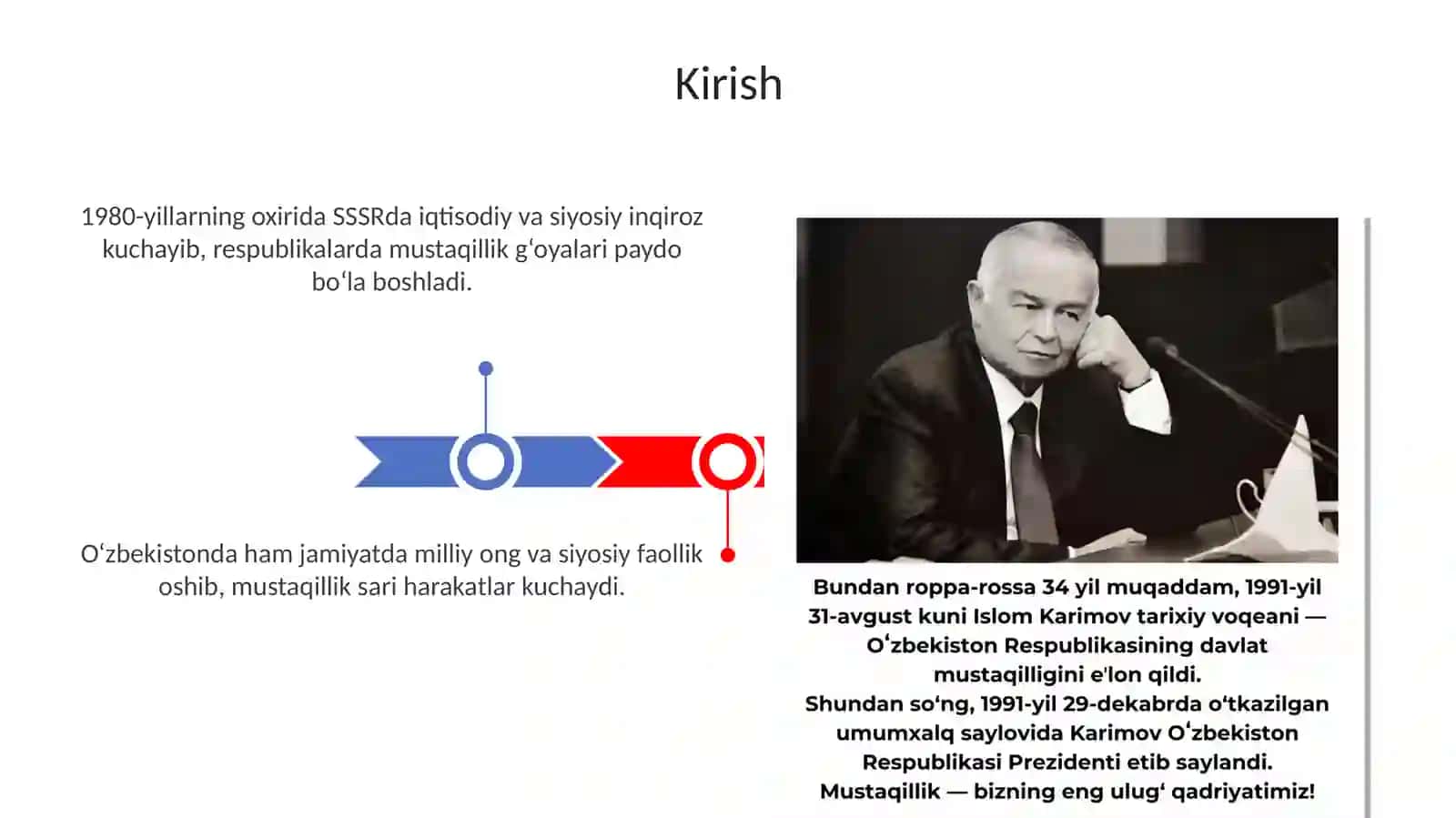 Mustaqillikka erishish jarayonlari O‘zbekistondagi ijtimoiy-siyosiy jarayonlar(taqdimottayyorlash) 3