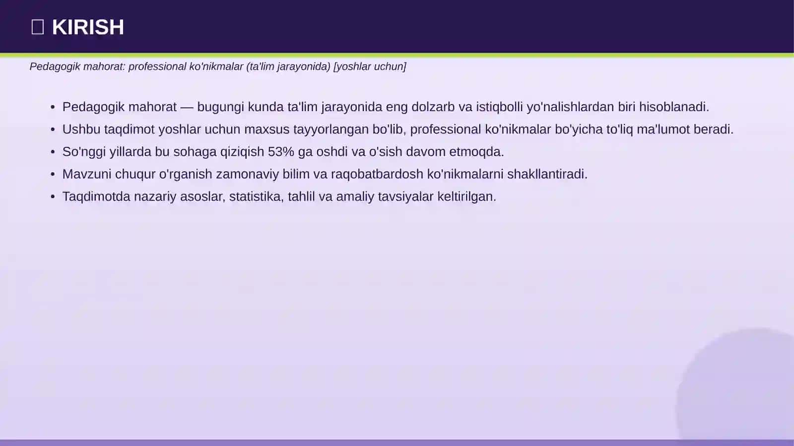Pedagogik mahorat: professional ko'nikmalar (ta'lim jarayonida) [yoshlar uchun] 3