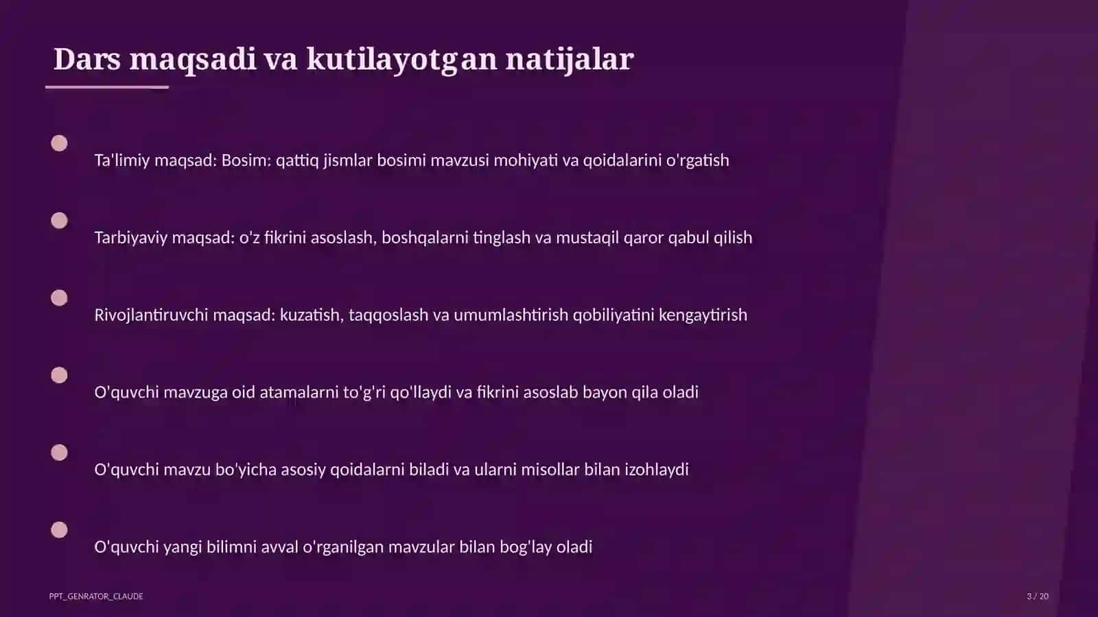 Bosim: qattiq jismlar bosimi (6-sinf) 3