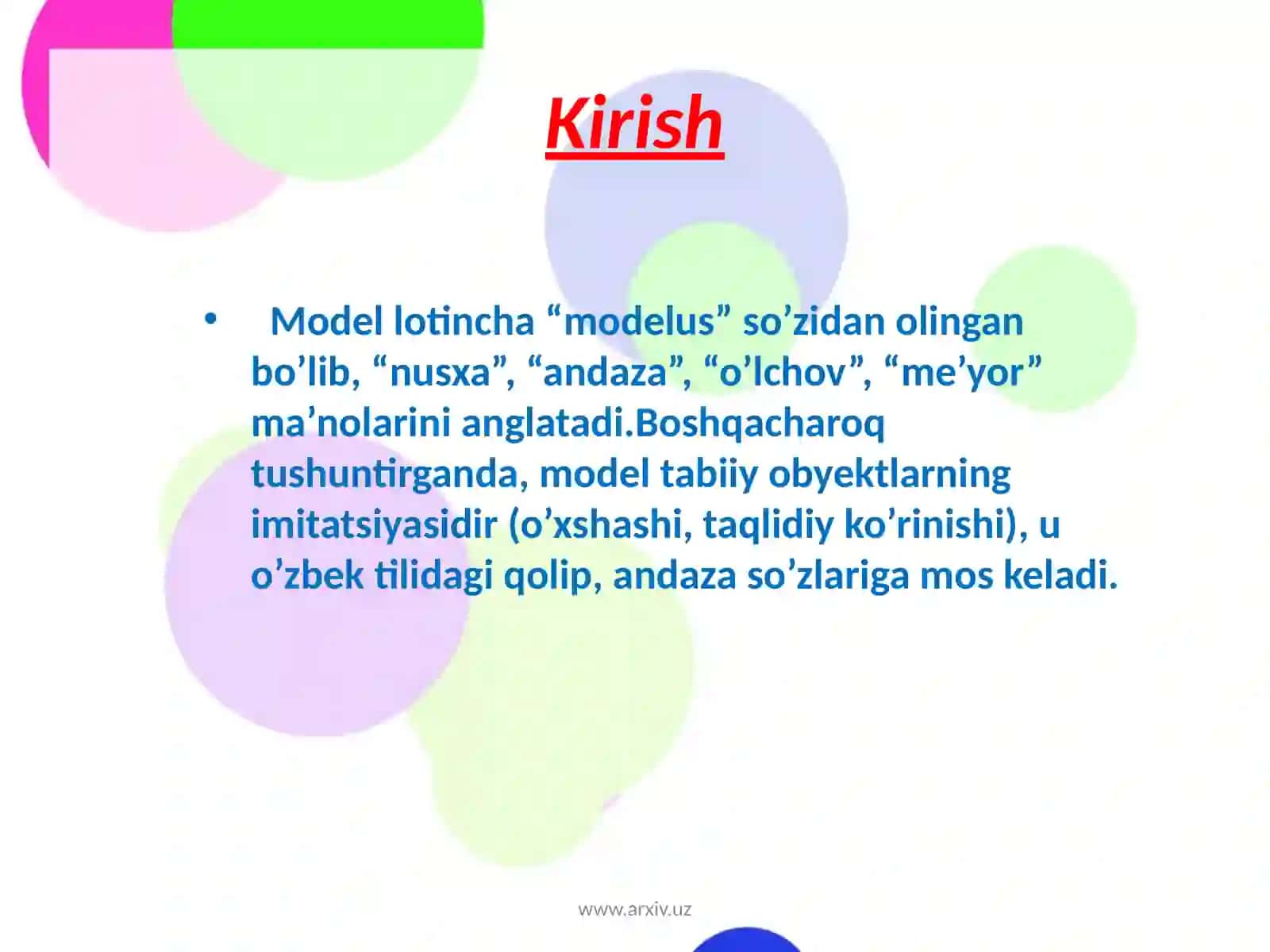 O’zbek tilida so’zyasalish modeli 3