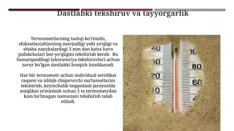 Termometrlarni qiyoslash bosqichlari 3