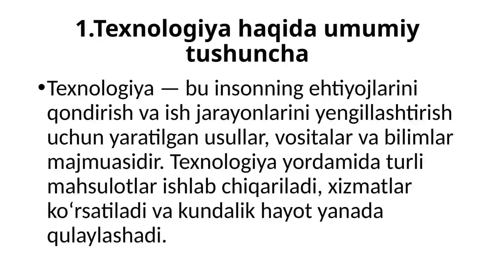 TEXNOLOGIYA BILAN BOG’LIQ KONIKMALAR 3