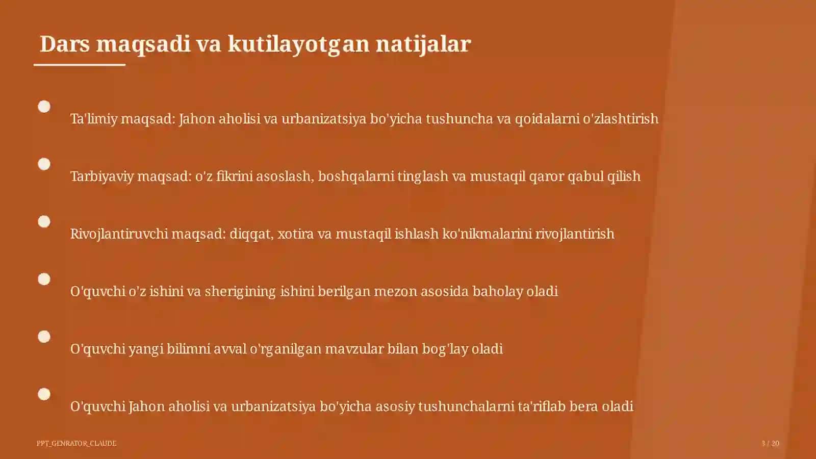 Jahon aholisi va urbanizatsiya (10-sinf) 3