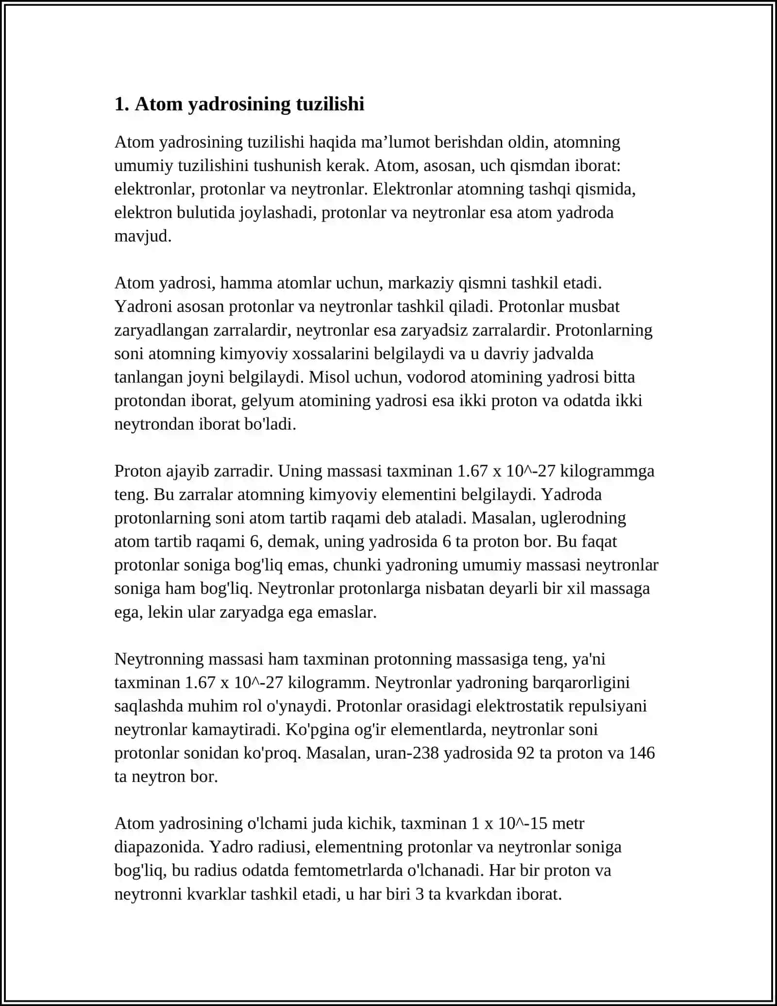 ATOM YADROSINING TUZILISHI.LZOTOPLAR VA IZOBARLAR 3