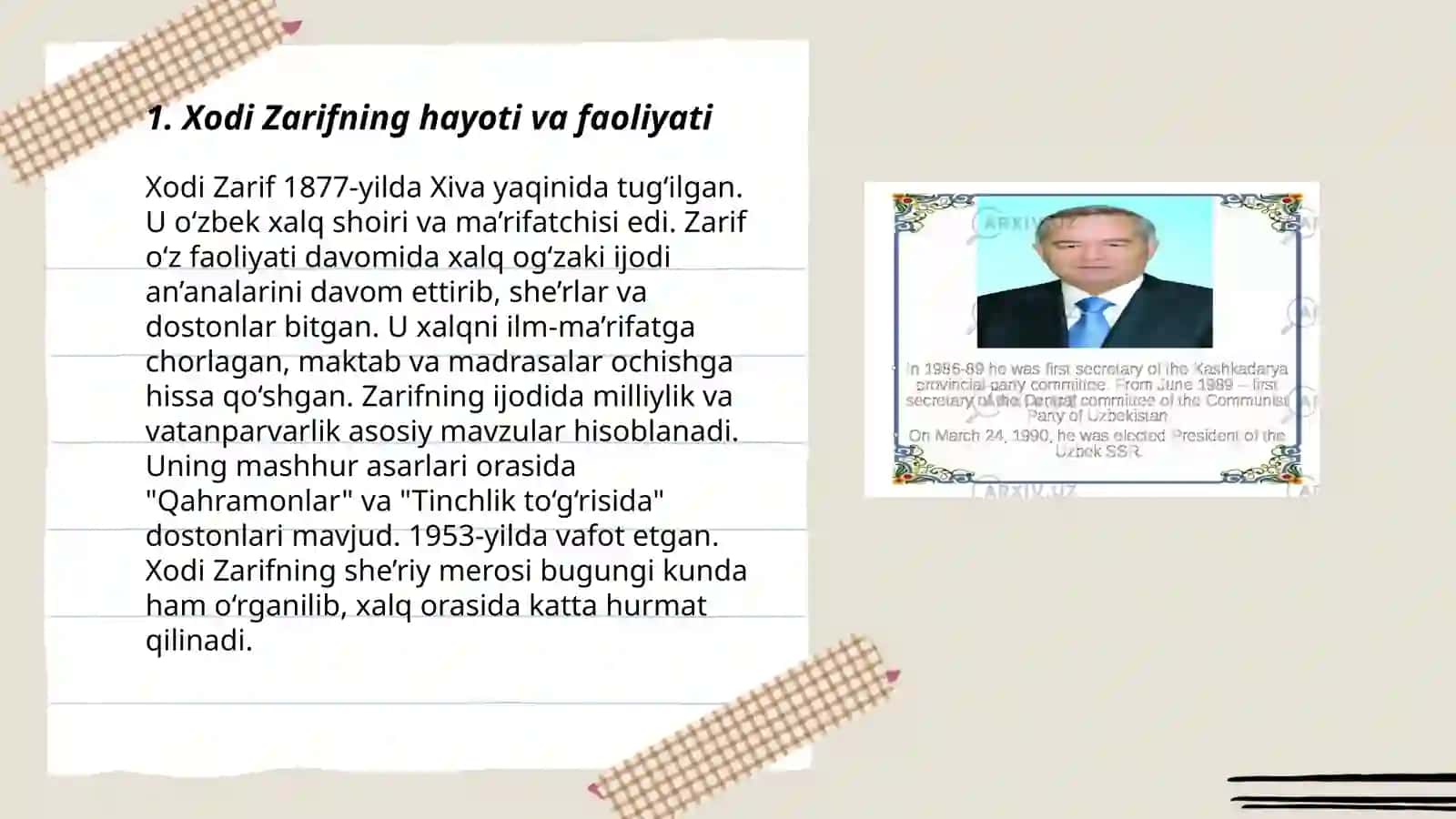 Xodi Zarif ozbek folklorshunosligining asoschisi 3