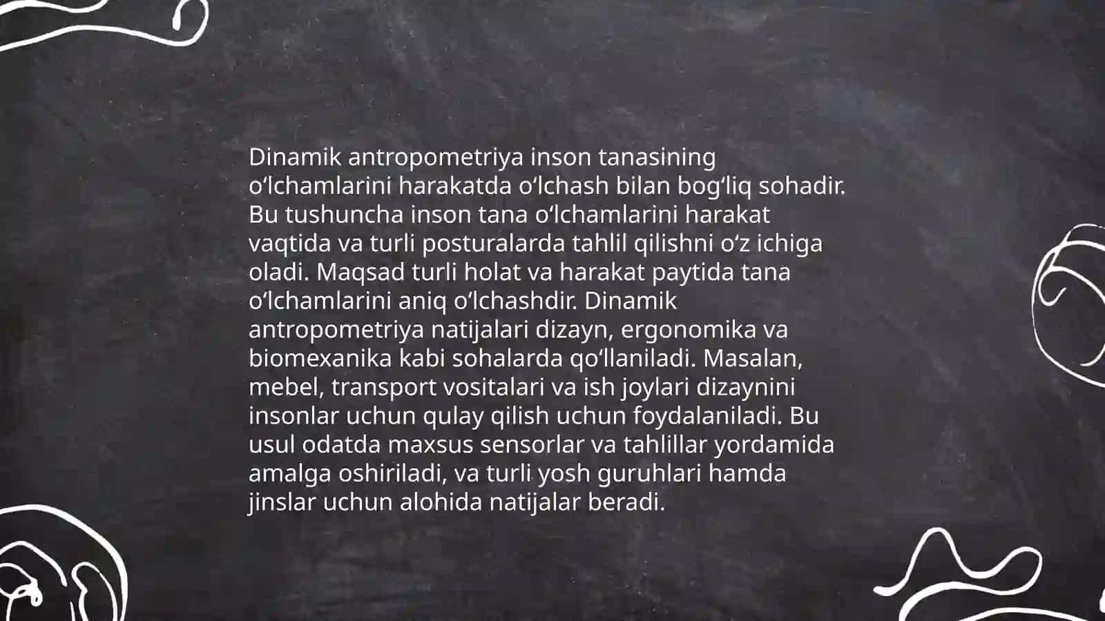 Dinamik antropometriya va uni sanoatda qo'llash imkoniyatlari 3
