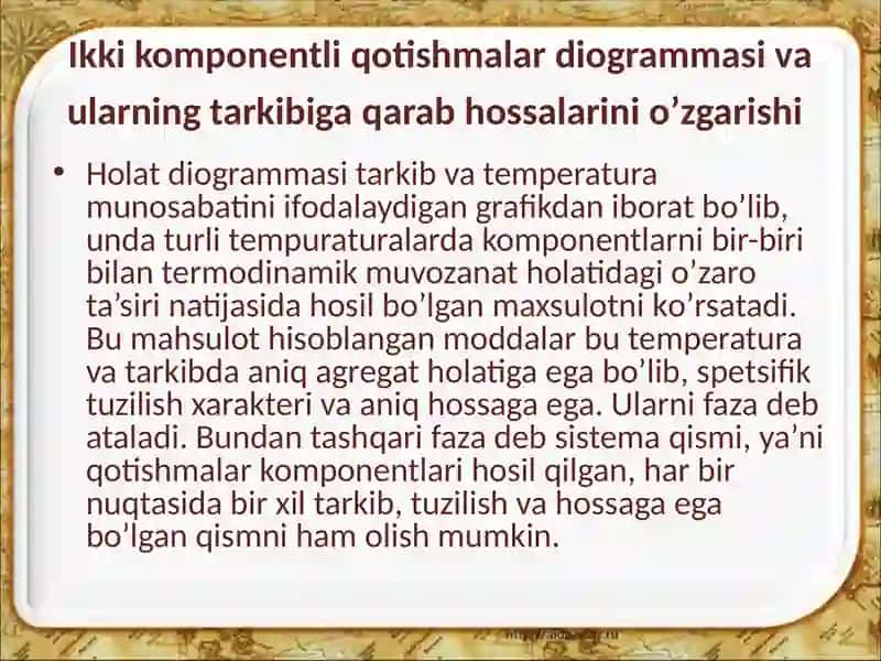 Metal asosidagi qotishmalardagi faza o'zgarishlari 3