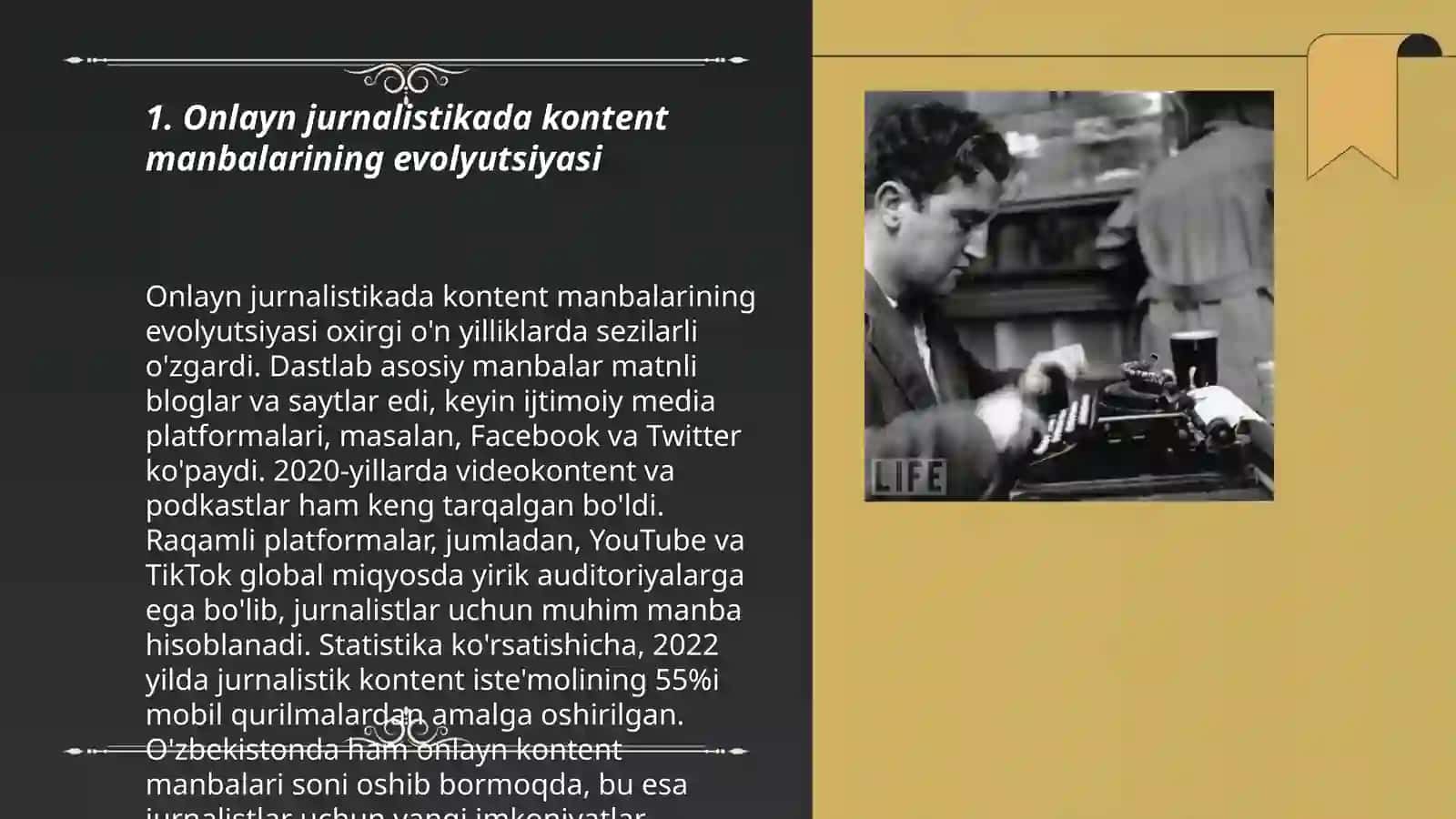 Onlayn jurnalistikada kontent manbalari veb sayt tarixi 3