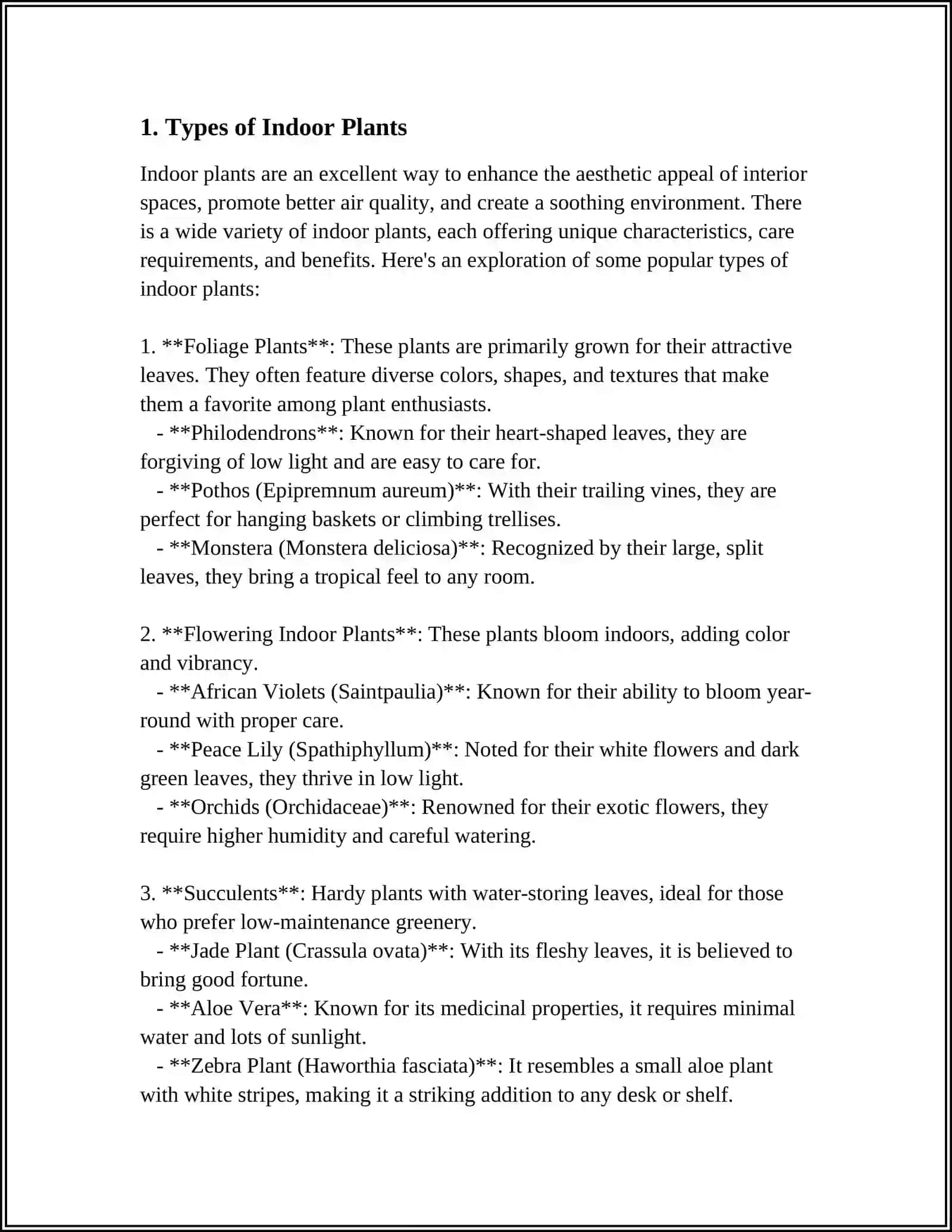 Types of Indoor Plants 3