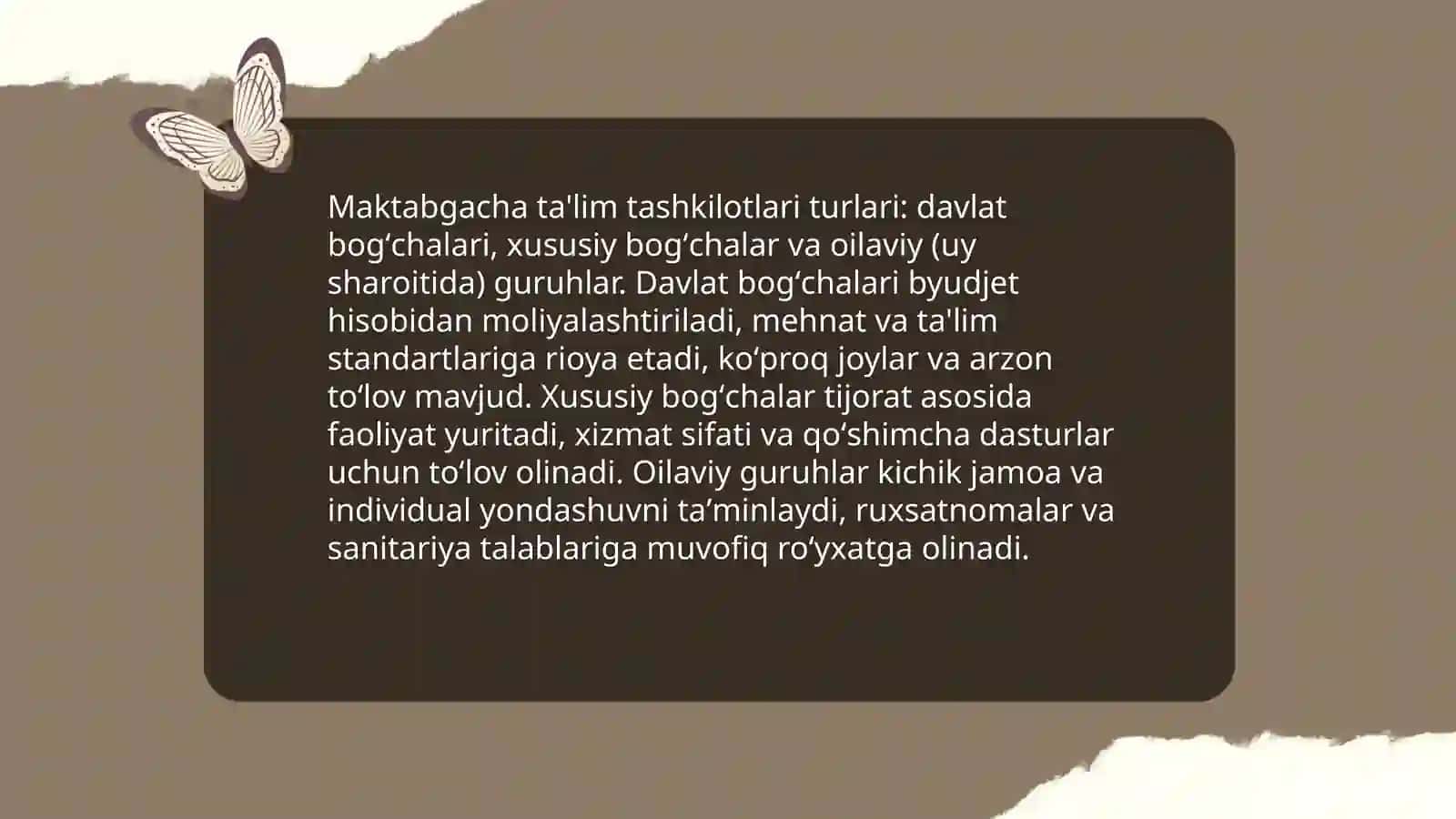 Maktabgacha taʼlim tashkiloti va ularni tashkil etish 3