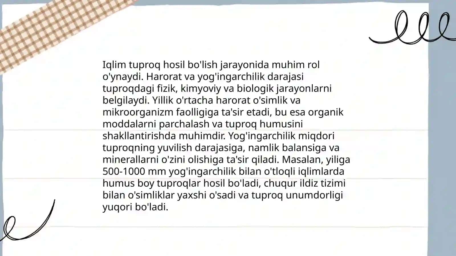 Iqlimning tuproq hosil bo'lishiga ta'siri 3