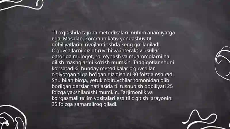 Til o'qitishga oid ilmiy tadqiqotlarda tajriba va sinov ishlarini olib borish 3