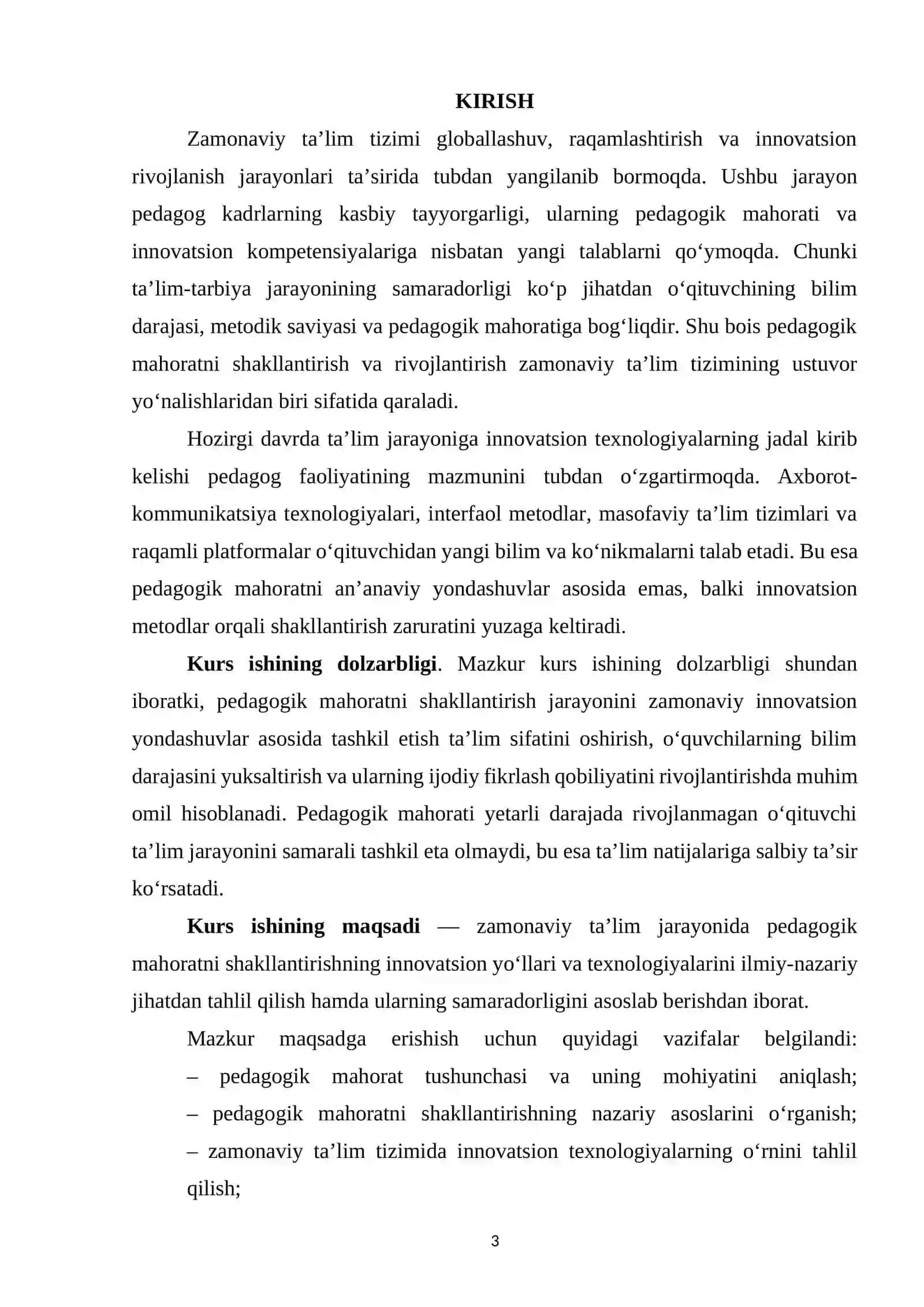 ZAMONAVIY TA‘LIM JARAYONIDA PEDAGOGIK MAHORATNI SHAKLLANTIRISHNING INNOVATSION YO‘LLARI VA TEXNOLOGIYALARI 3