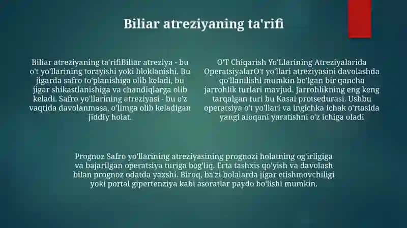 O'T Chiqarish Yo'Llarining Atreziyalarida Operatsiyalar 3