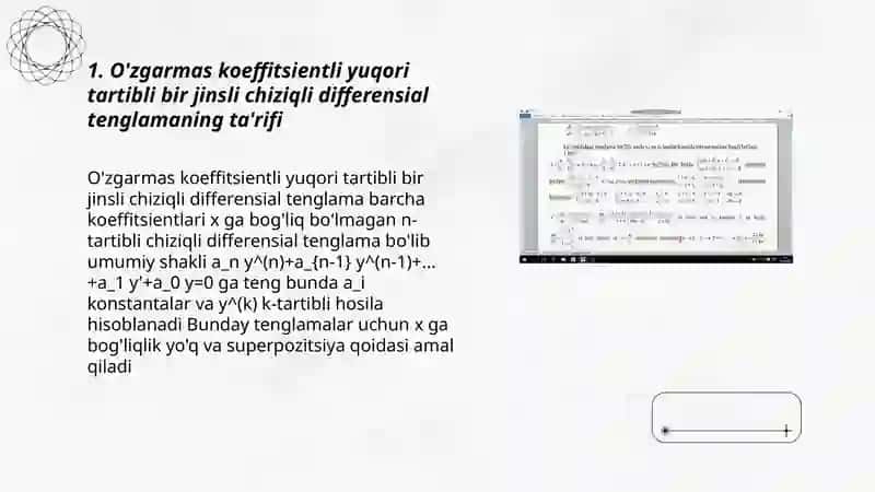O'zgarmas koefficentli yuqori tartibli bir jinsli tenglamalar 3