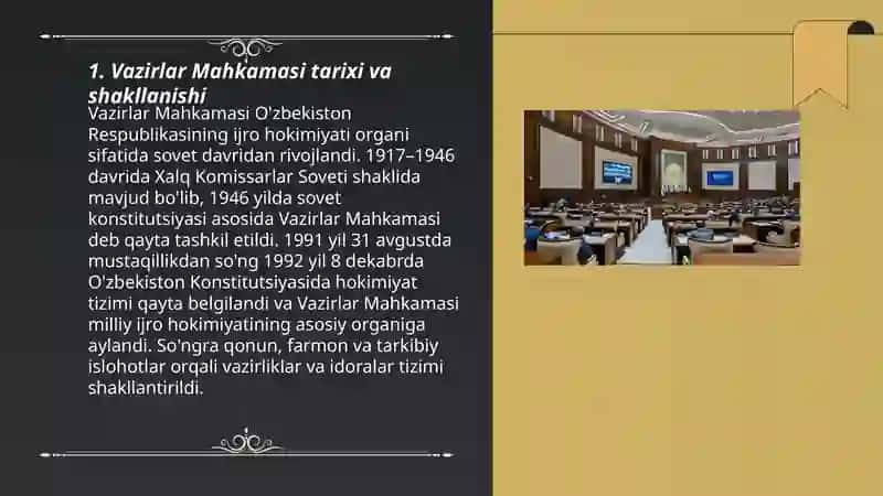 Vazirlar Mahkamasi tarixi va shakllanishi 3