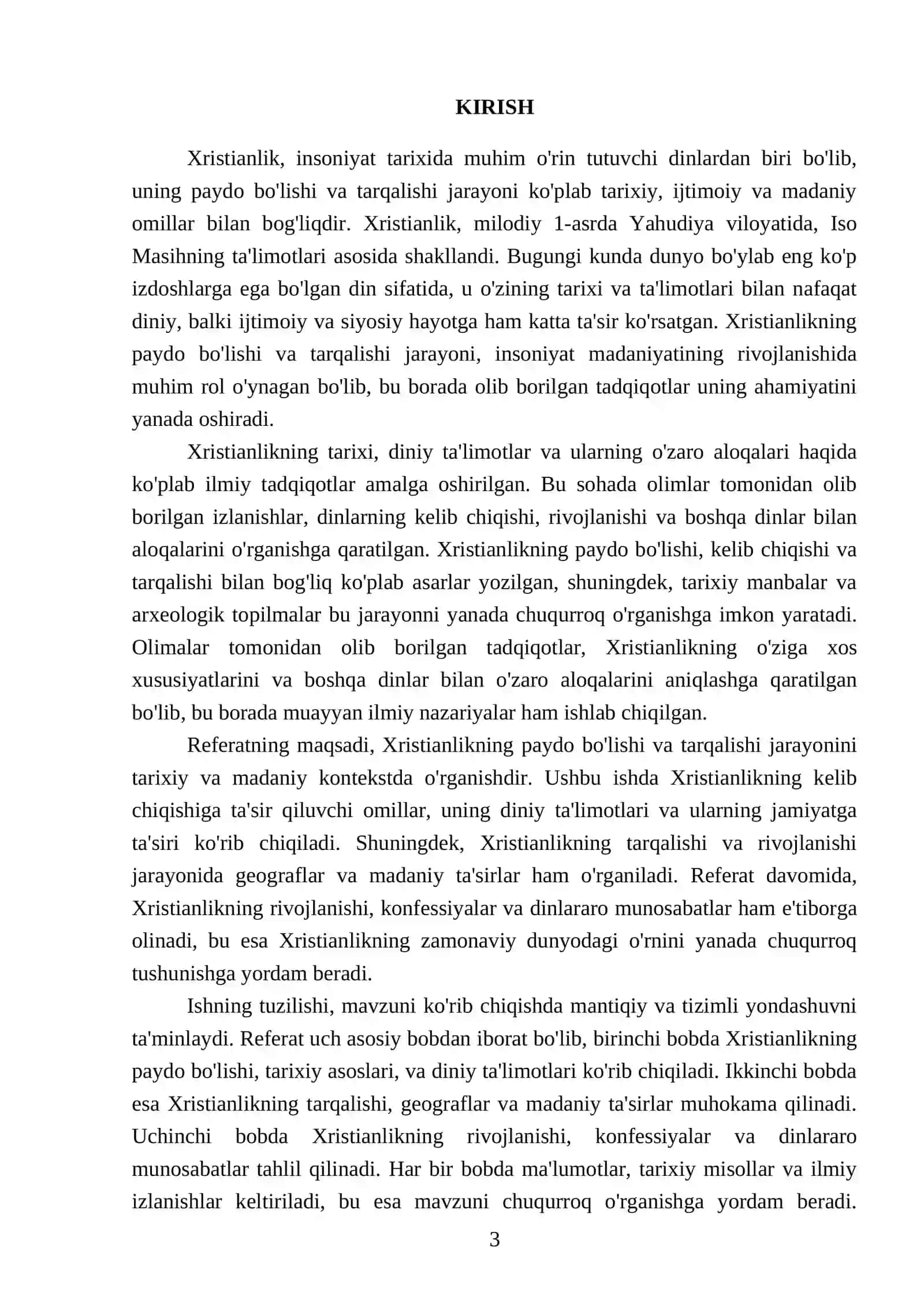 Xristianlikning paydo bo‘lishi va tarqalishi 3
