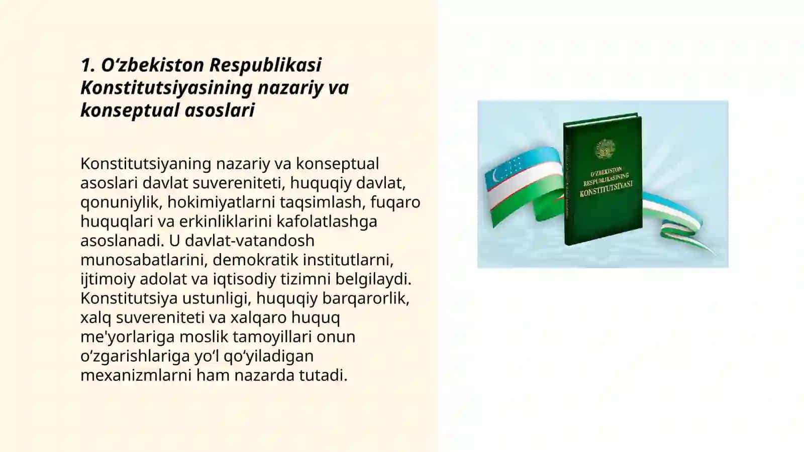 Oʻzbekiston Respublikasi Konstitutsiyasi unga kiritilgan oʻzgartirishlar va uning nazariy konseptual asoslari 3