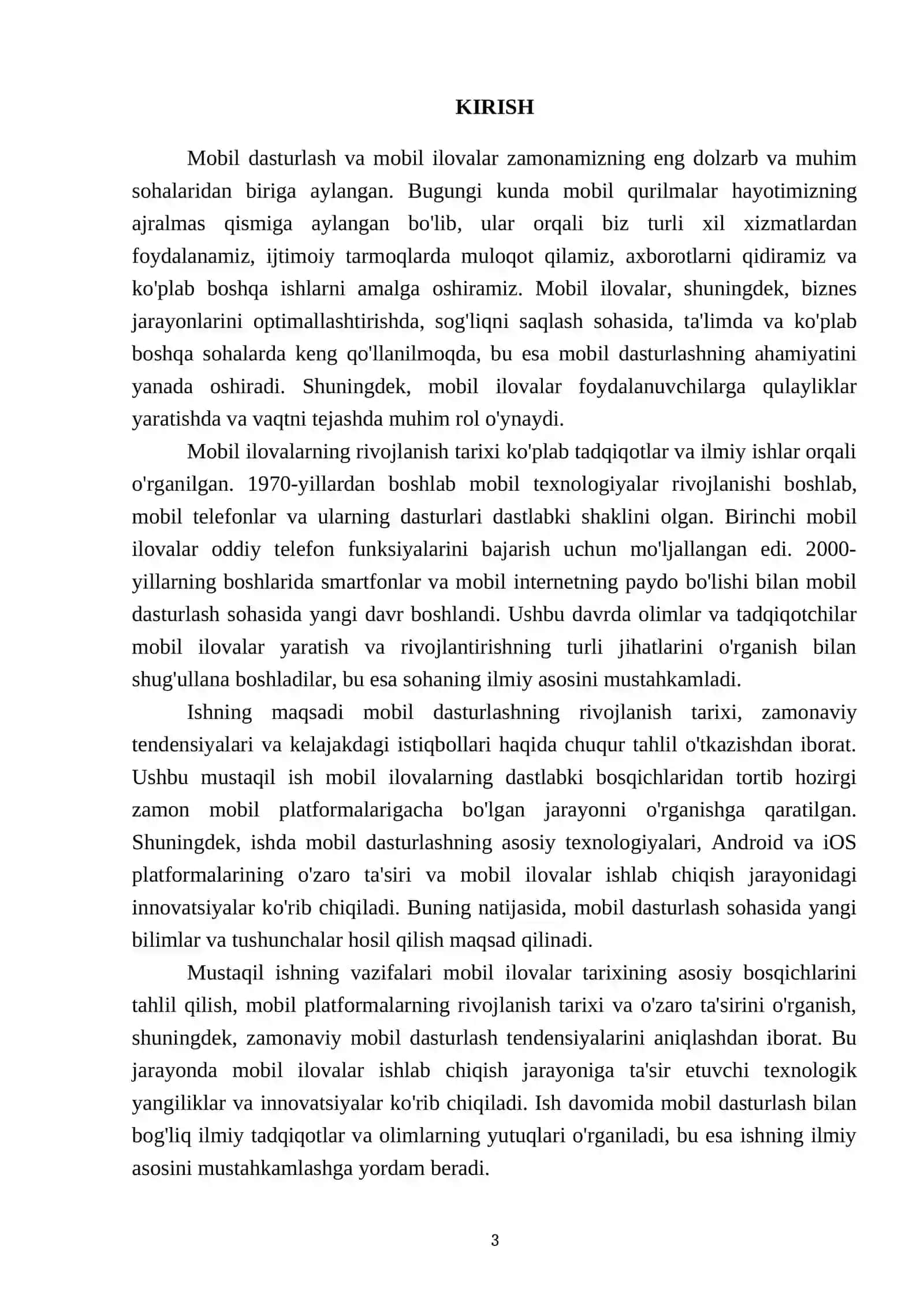 Mobil dasturlashga kirish.Mobil ilovalarning rivojlanish tarixi 3