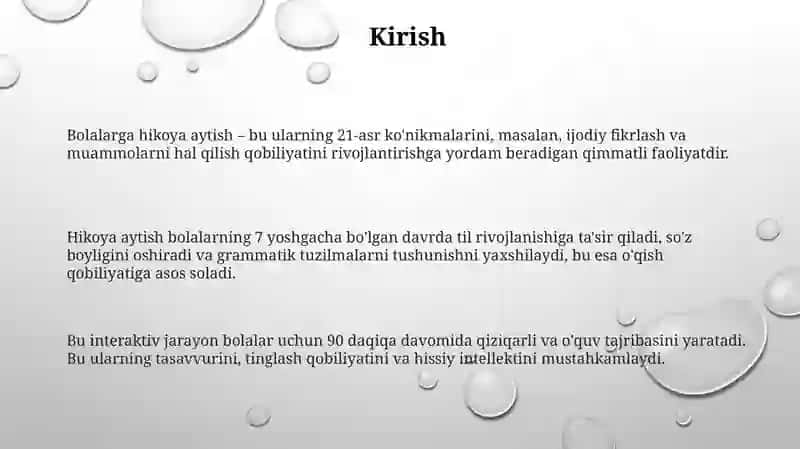 Bolalar bilan hikoya yaratish 3