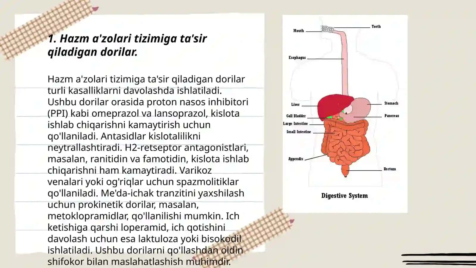 Hazm a'zolari tizimiga ta'sir qiladigan dorilar 3
