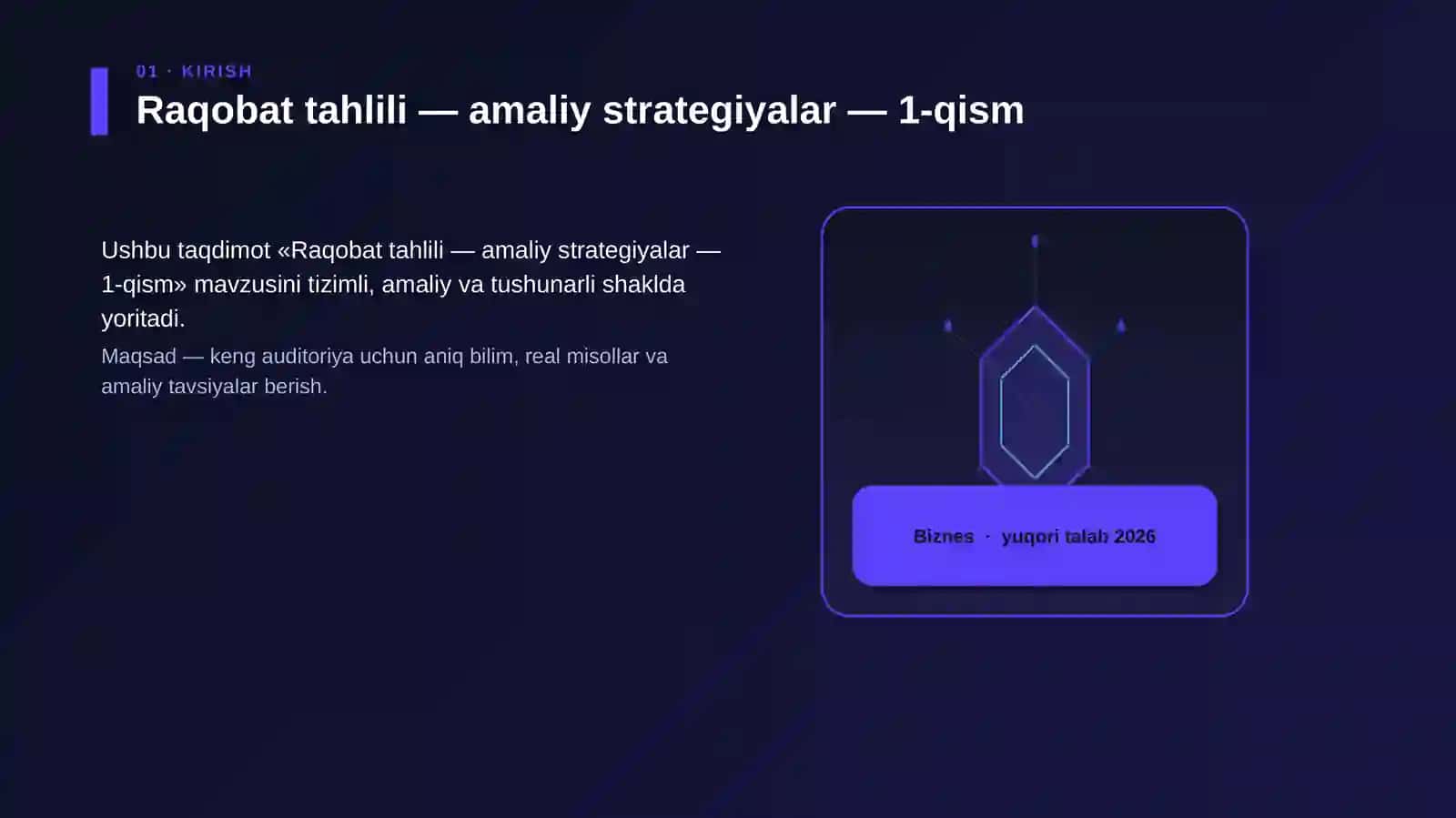 Raqobat tahlili — amaliy strategiyalar — 1-qism 3