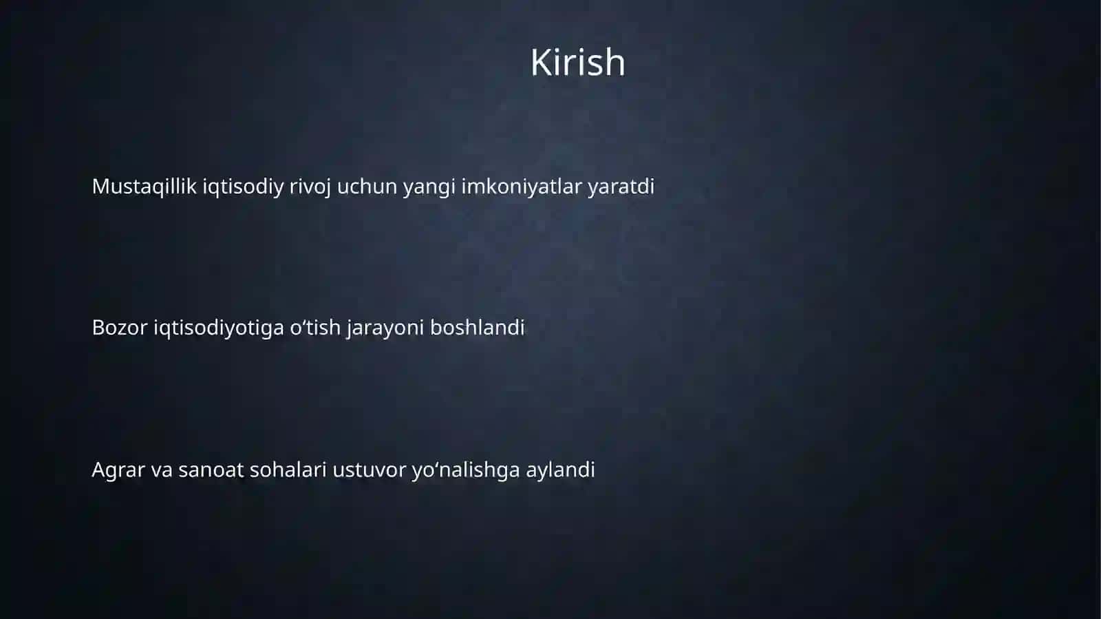 Mustaqillikyillarida qishloq xo'jaligi va sanoat sohasidagi o'zgarishlar 3