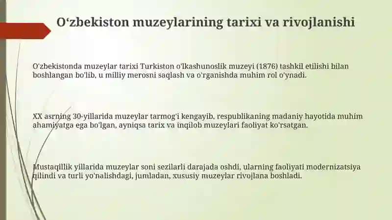 Oʻzbekiston muzeylari 3