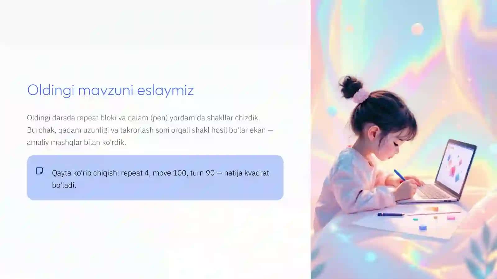Takrorlash blokidan foydalanib dastur natijasini taxmin qilish 3