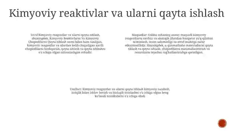 Kimyoviy Reaktivlarni Va Kimyoviy Chiqindilarni Qayta Ishlash 3