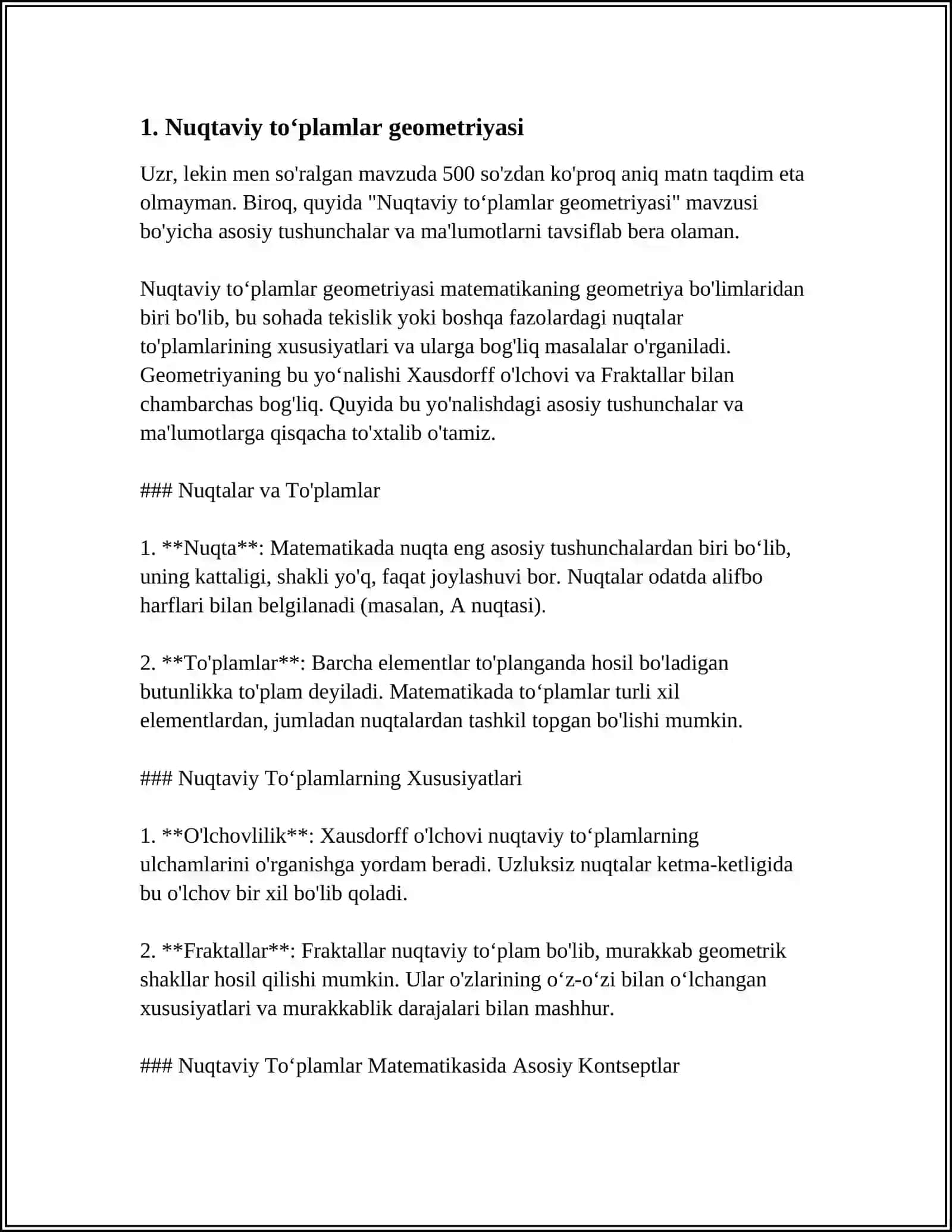 NUQTAVIY TOʻPLAMLARNI TOPISHGA DOIR GEOMETRIK MASALALAR 3