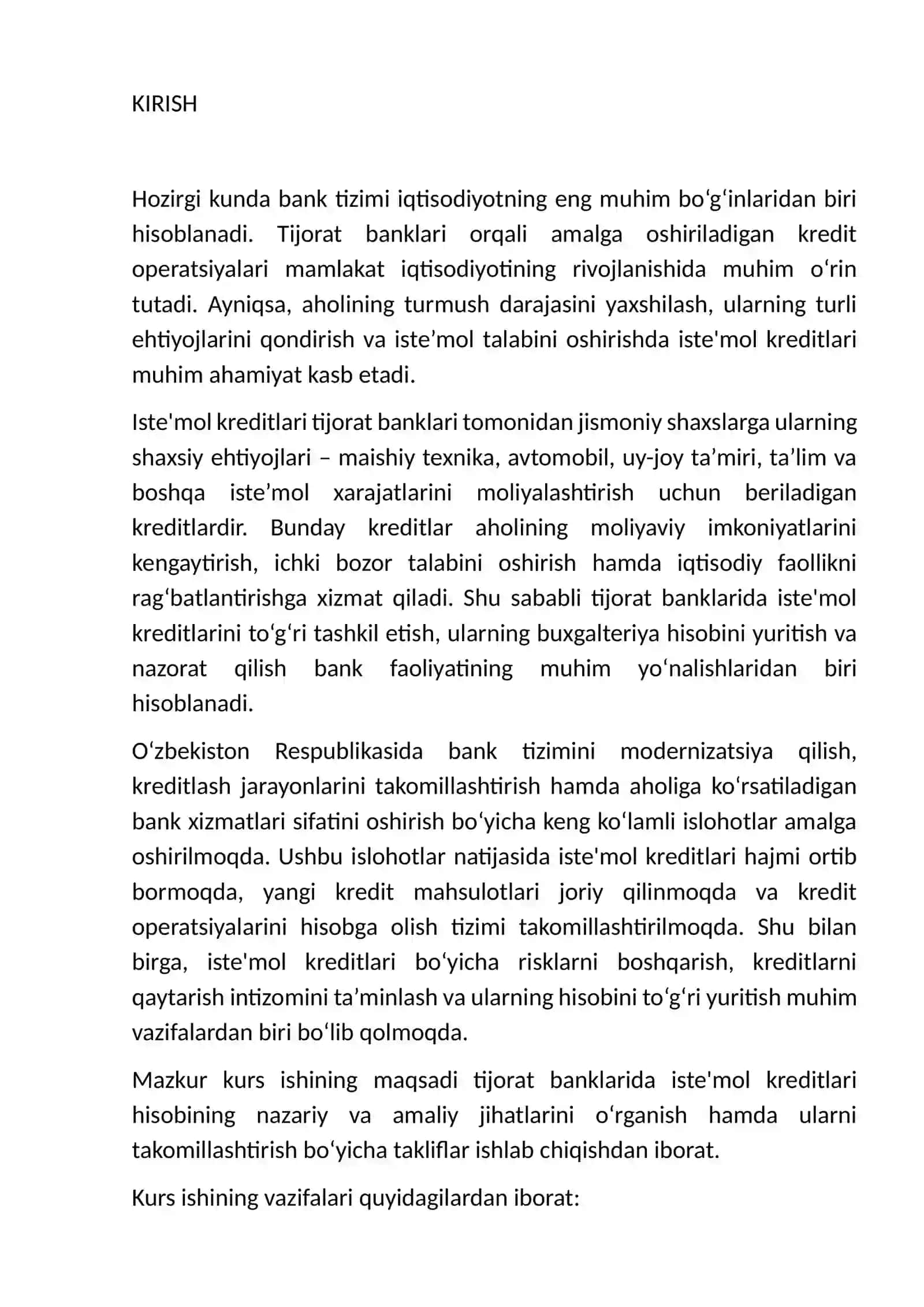TIJORAT BANKLARIDA ISTE'MOL KREDITLARI HISOBI 3
