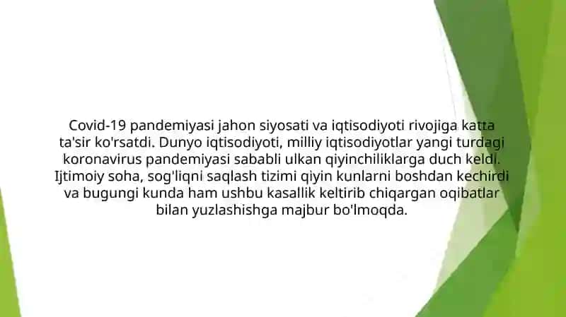 21-pandemiya XXI asrning global muammosi 3