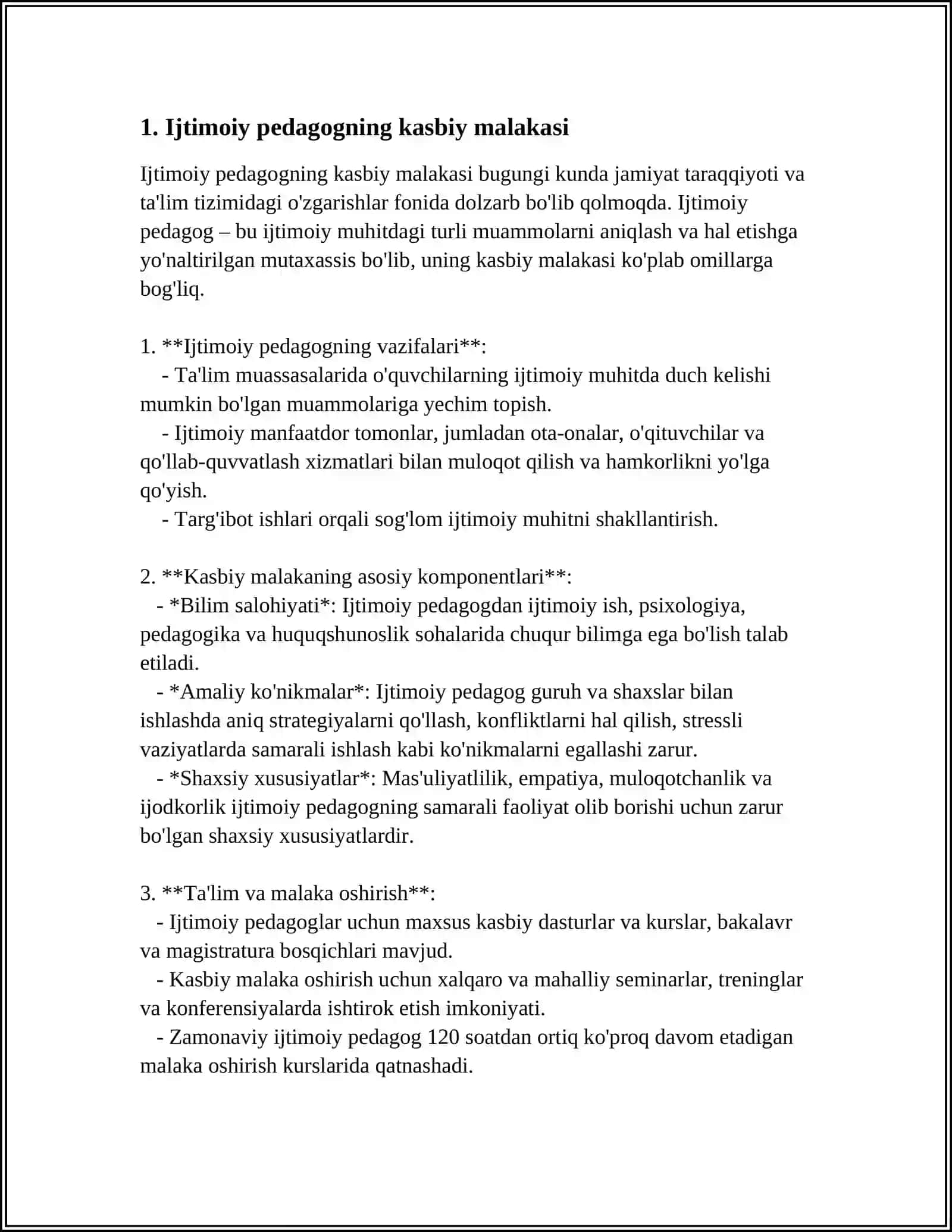 IJTIMOIY PEDAGOG KASBIY FAOLIYAT SUBYEKTI SIFATIDA:SHAXSIY TAVSIF VA KASBIY BILIMDONLIK 3