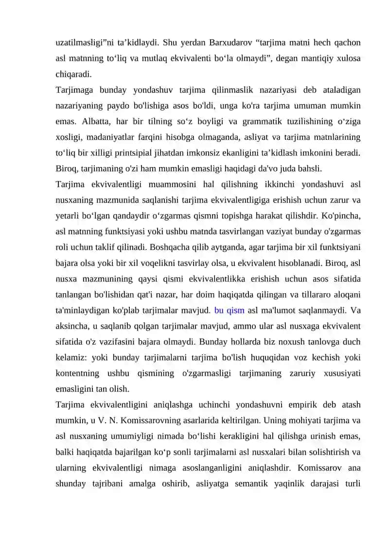 Tarjimada ekvivalentlikka erishish 3