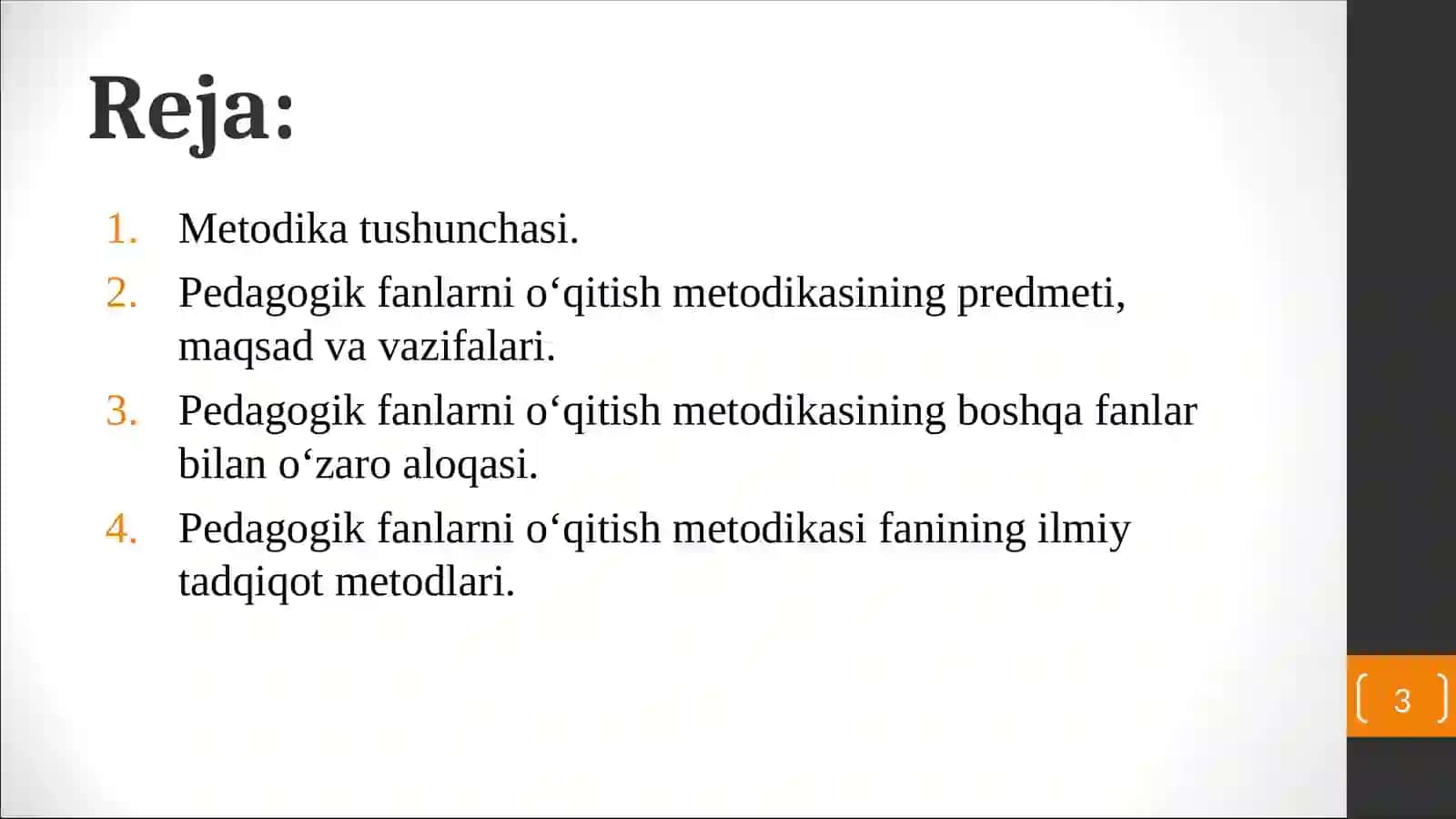 Pedagogik fanlarni oʻqitish metodikasi 3