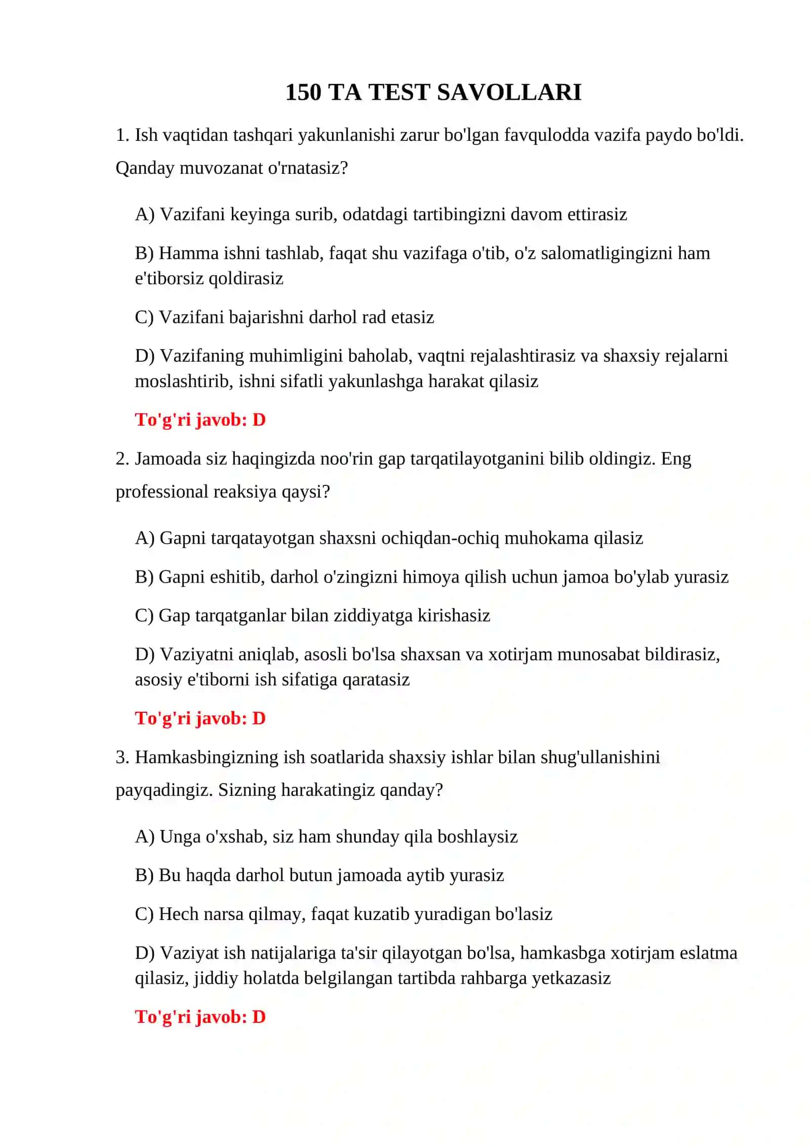 BOJXONA HA/YO'Q PSIXOLOGIK TESTLARI 3