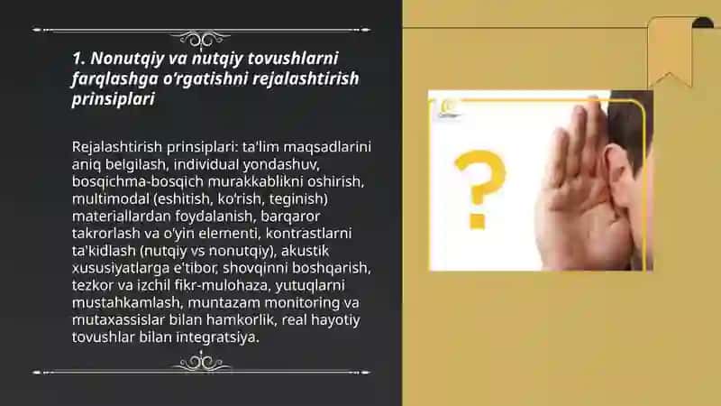 Nonutqiy va Nutqiy Tovushlarni Farqlashga O‘rgatish Ishi 3