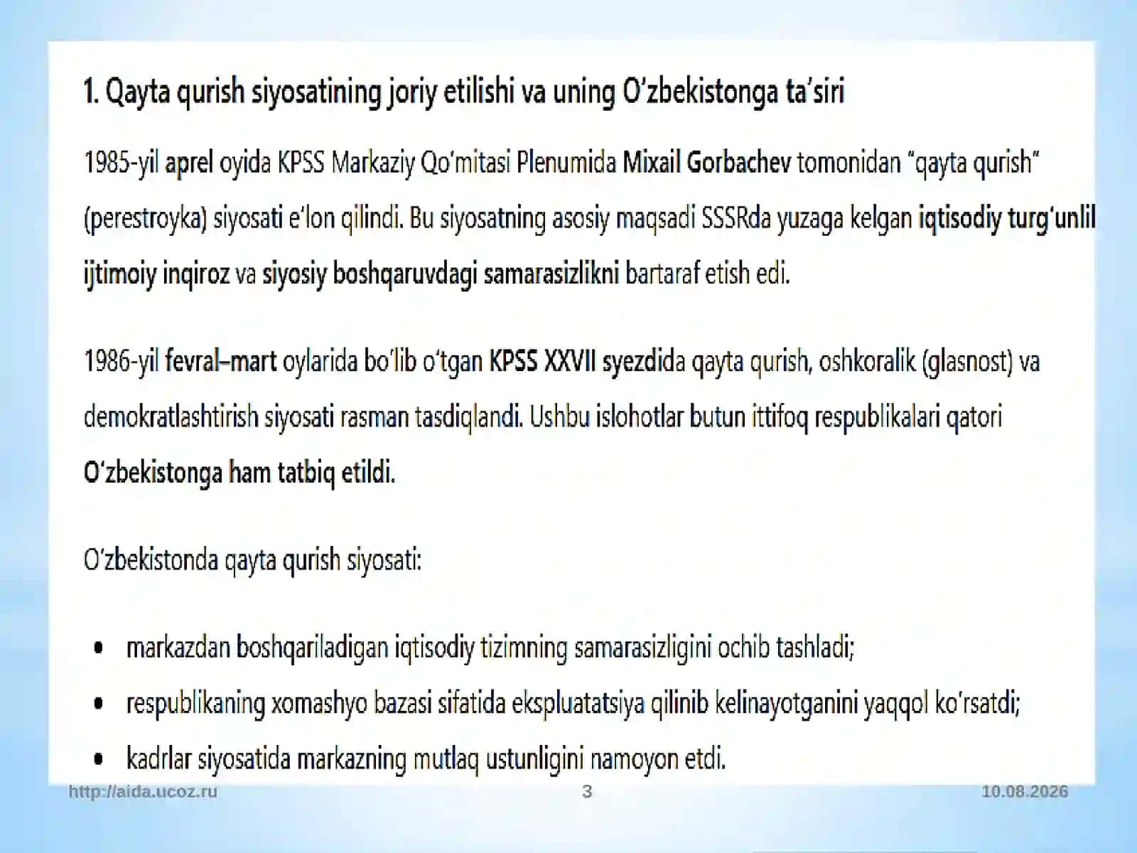 Qaytaqurish va uning oqibatlari 3