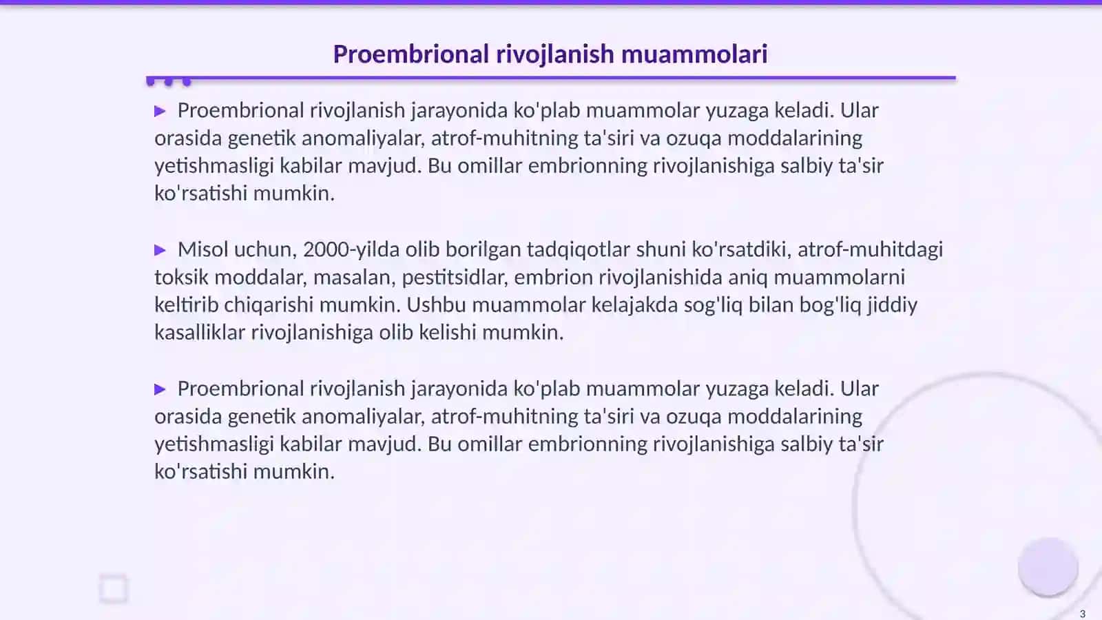 Proembrional rivojlanishning umumiy qonuniyatlari (Progenez) 3