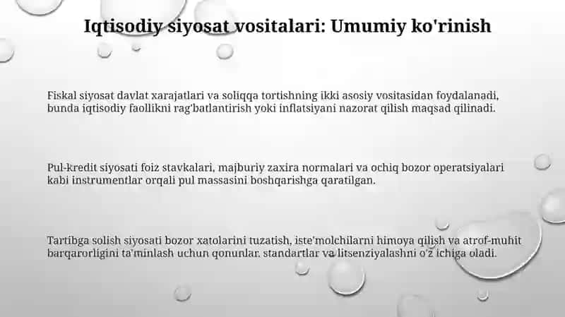 Iqtisodiy siyosatni ishlab chiqishda vositalar va cheklovlar 3