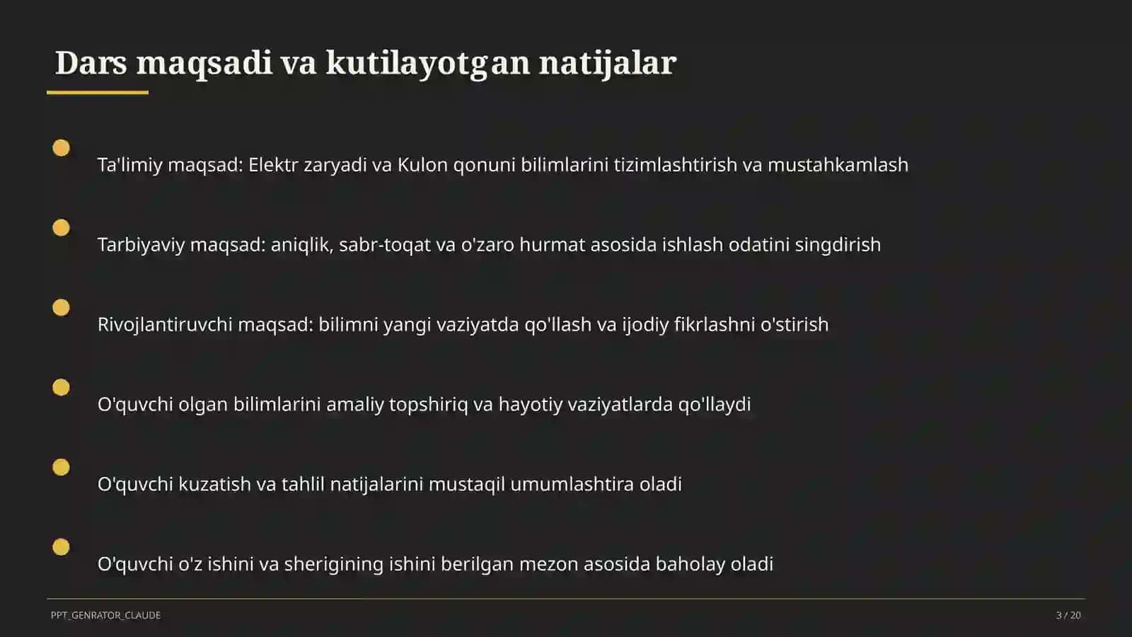 Elektr zaryadi va Kulon qonuni (8-sinf) 3