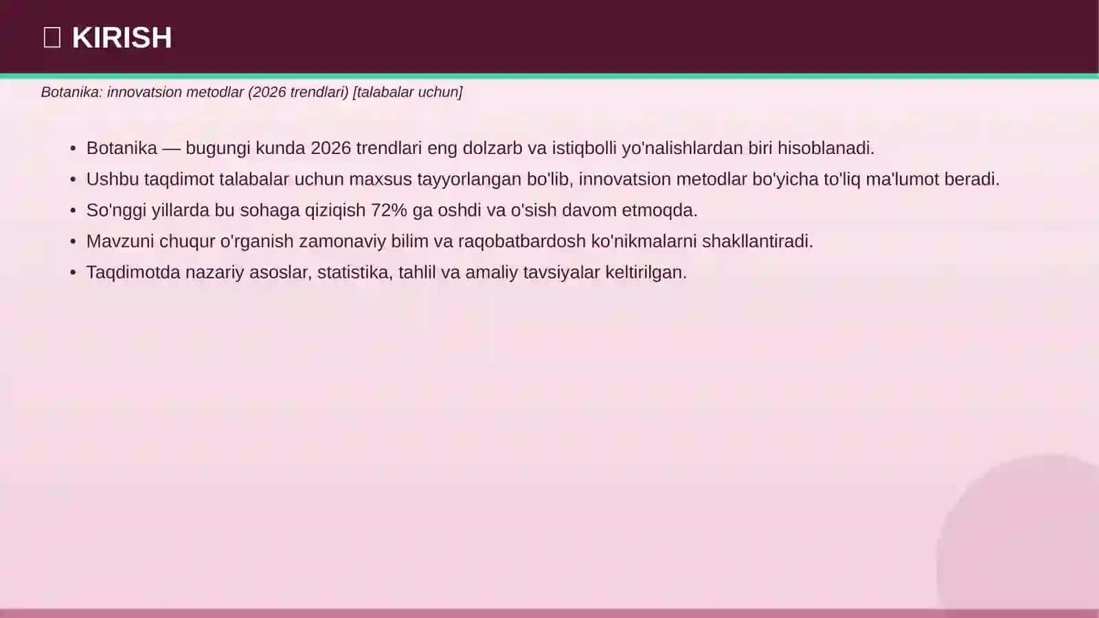 Botanika: innovatsion metodlar (2026 trendlari) [talabalar uchun] 3