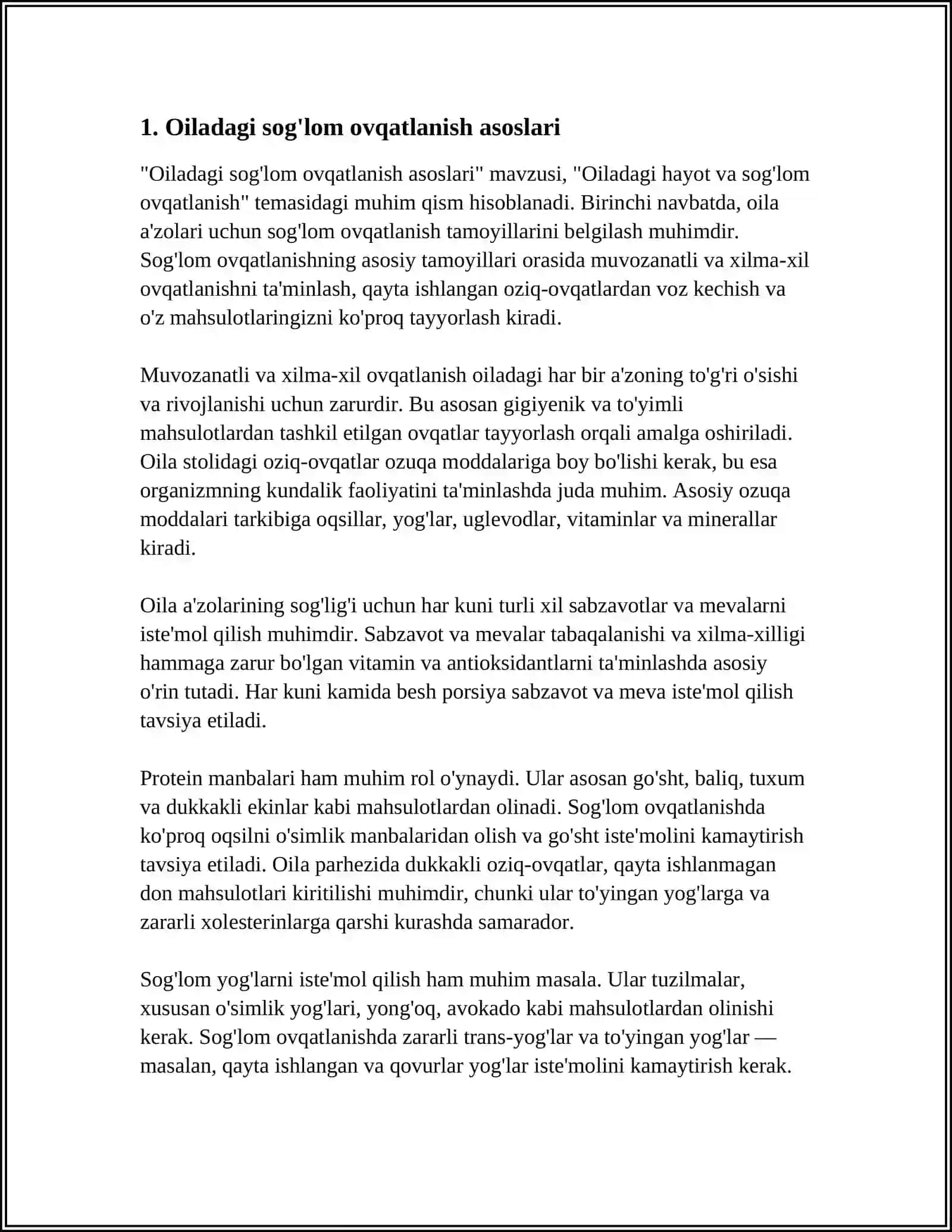 OILADAGI HAYOT VA SOĞLOM OVQATLANISH 3