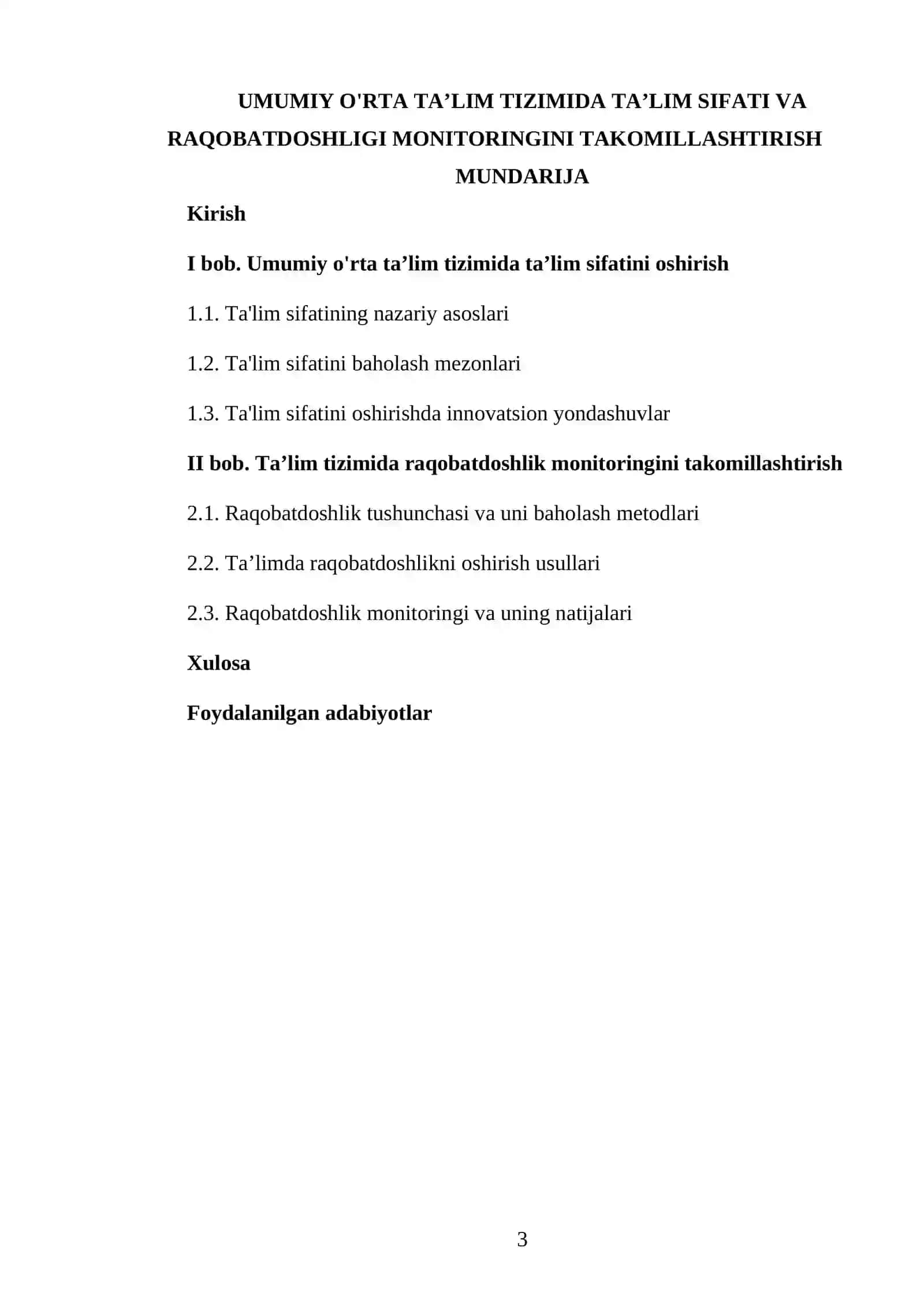 SAMARIDDUNOVA MUSLIMANING UMUMIY PEDAGOGIKA FANIDAN TAYYORLAGAN KURS ISHI 3