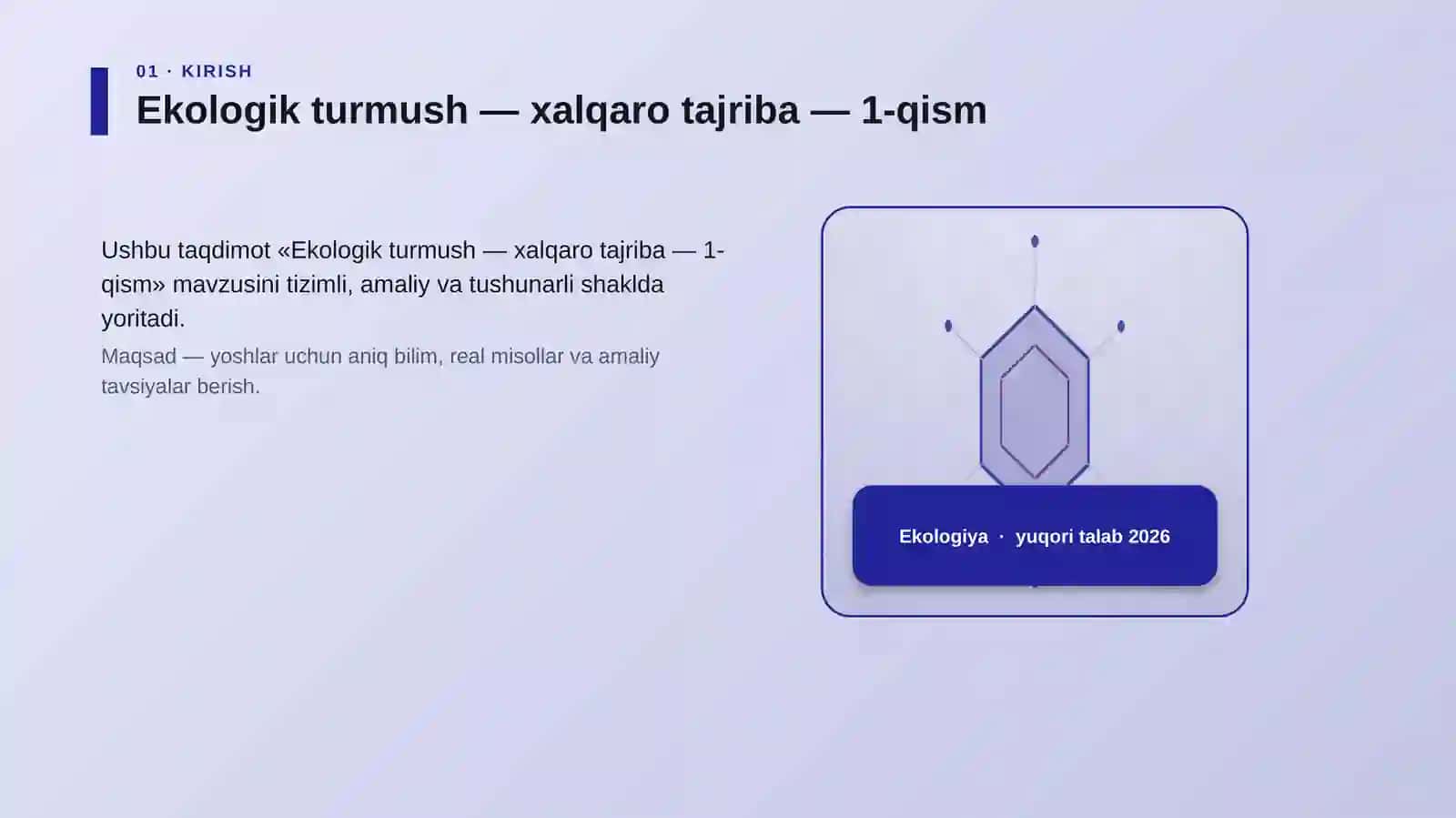 Ekologik turmush — xalqaro tajriba — 1-qism 3